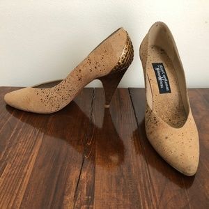 Rare Vintage cork STUART WEITZMAN shoes 8.5